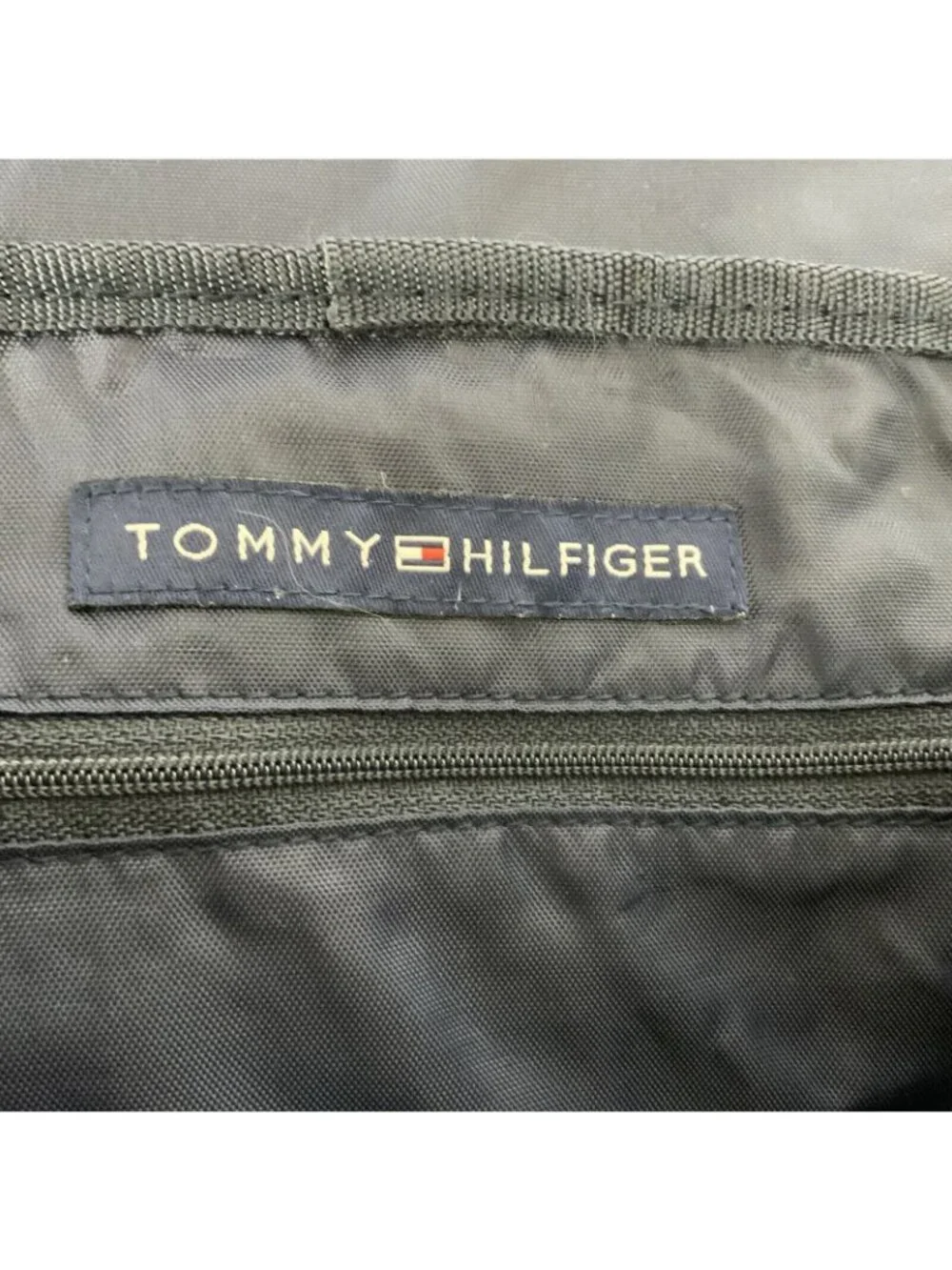 Vintage Tommy Hilfiger Messenger Book Bag Red Blue Spellout Patriotic
